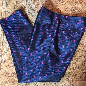 ANN KLEIN sz 2 Satin Capri Vivid Stripe Dor $99NEW